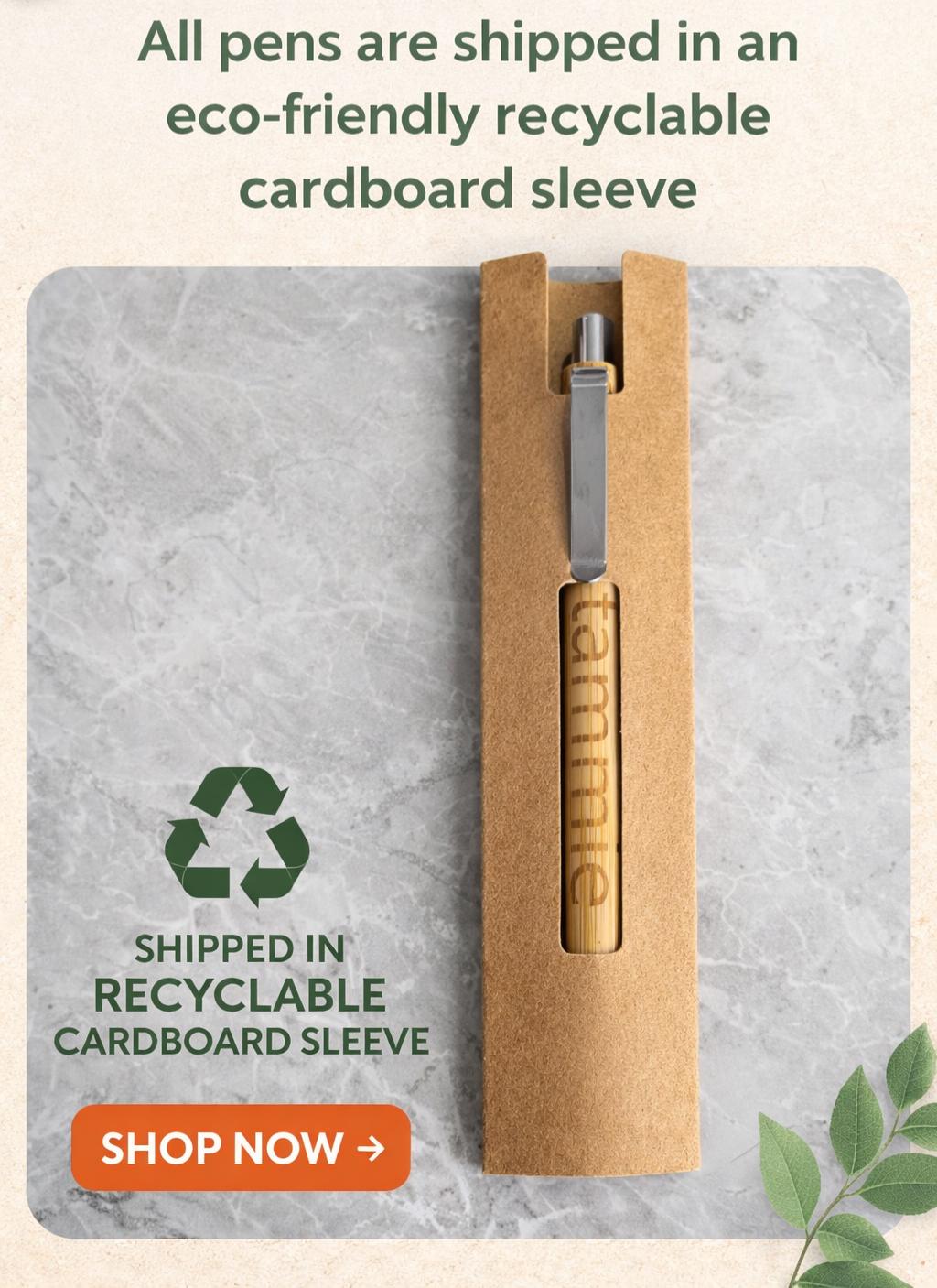 Custom engraved bamboo pen