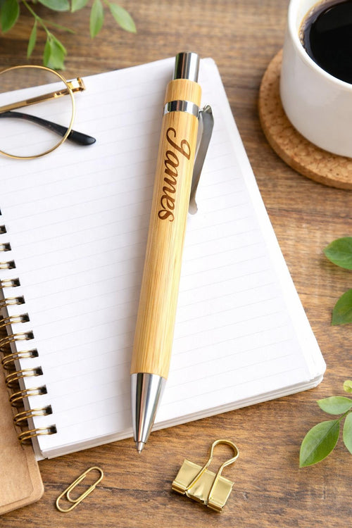 Custom engraved bamboo pen