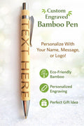 Custom engraved bamboo pen