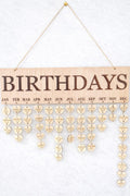 BLANK Wooden Birthday Calendar - Wall Hanging for Birthdays & Special Dates